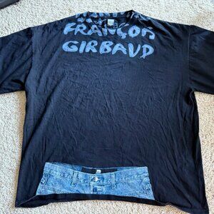 Vintage Marithé François Girbaud Graphic T-Shirt with Denim Print XXL